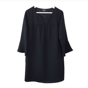 Madewell black bell sleeve dress